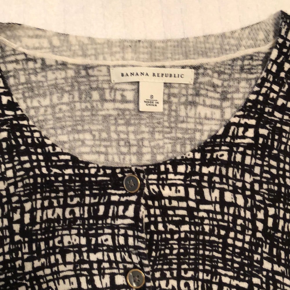 Black/White Patterned Cardigan - image 2